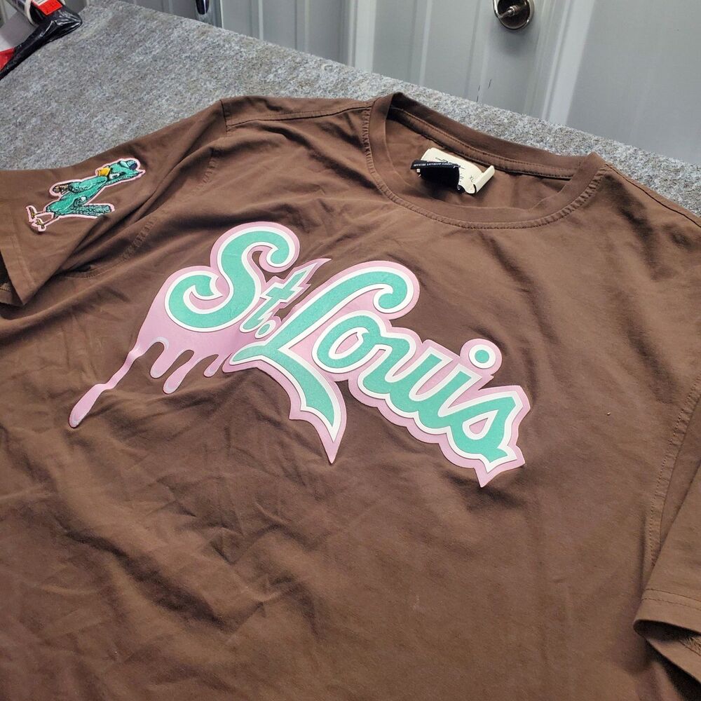 Pro Standard St. Louis Cardinals Drip Logo Shirt Men’s XL Brown Pink Green